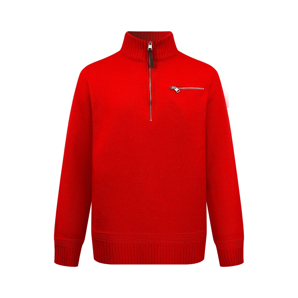 2026 New Model Mon Logo Leather Pouch Half-Zip Sweater (AA1006-B40)