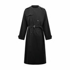2026 Women's Triangle Brand Triangle Logo Double-Peaked Coat (FF835)
