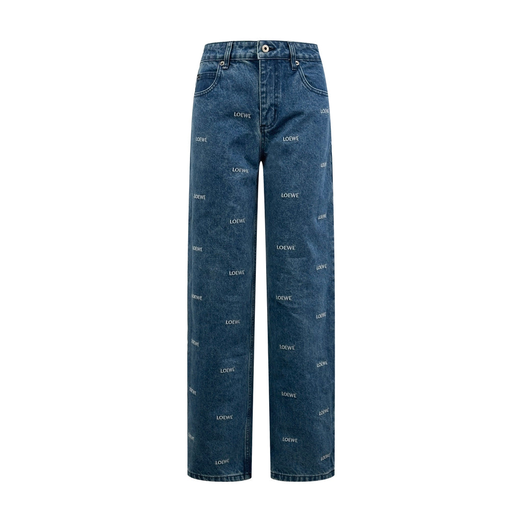 2026 New Style Way Embroidered Logo Printed Denim Pants (BB4044-B75)